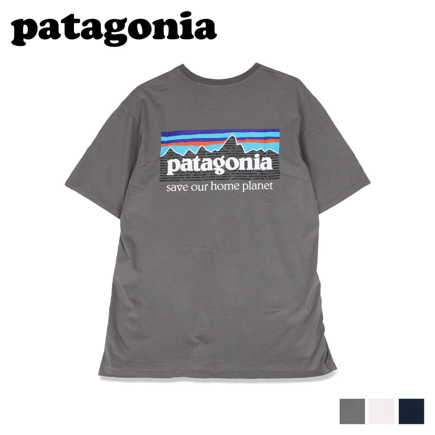 パタゴニア patagonia Tシャツ 半袖 メンズ レディース P-6 MISSION ORGANIC T-SHIRT グレー 37529