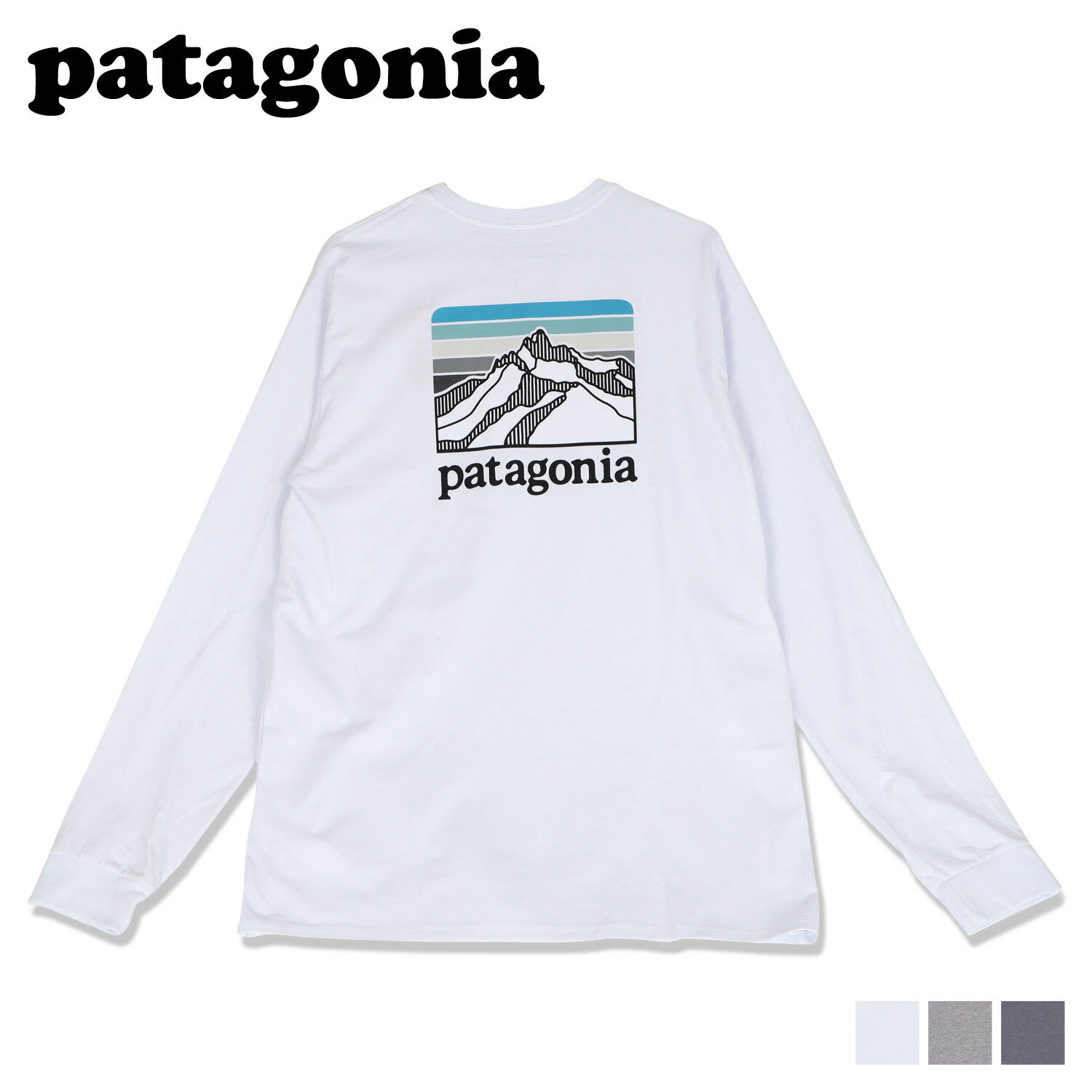 パタゴニア patagonia Tシャツ 長袖 ロンT カットソー メンズ レディース L/S LINE LOGO RIDGE RESPONSIBILI TEE ホワイト グレー 白 38517