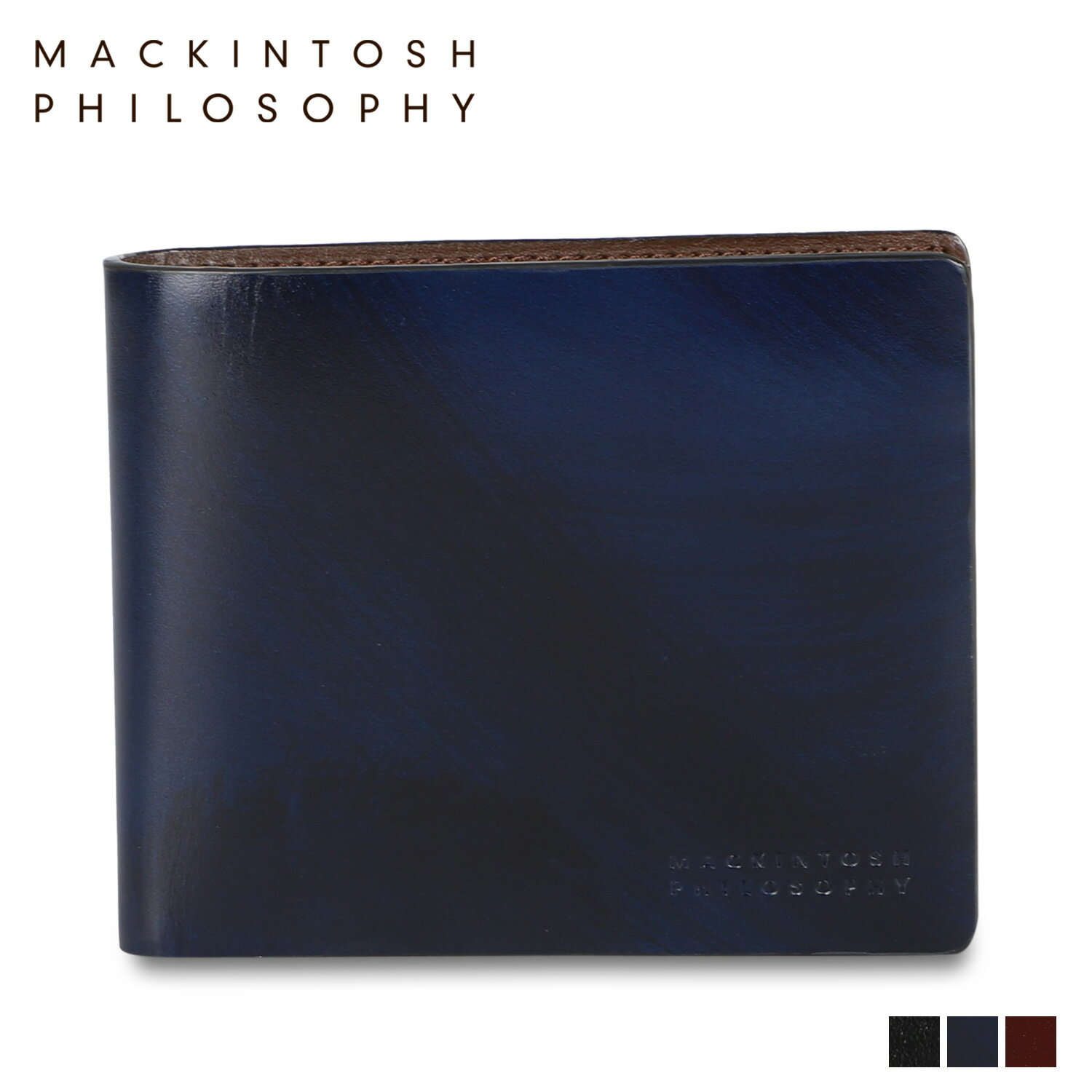 マッキントッシュ フィロソフィー MACKINTOSH PHILOSOPHY 財布 二つ折り メンズ 本革 ローワン FOLDED WALLET ブラック ネイビー ワイン レッド 黒 5120122