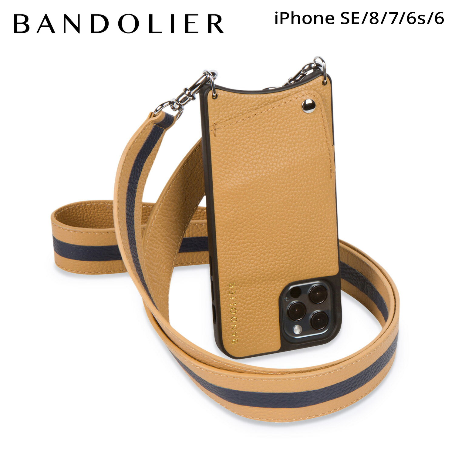 BANDOLIER バンドリヤー iPhone SE SE2 8 iPhone 7 6sスマホケース スマホショルダー 携帯 アイフォン アンジェラ メンズ レディース ANGELA GOLDENROD ベージュ 10AGL