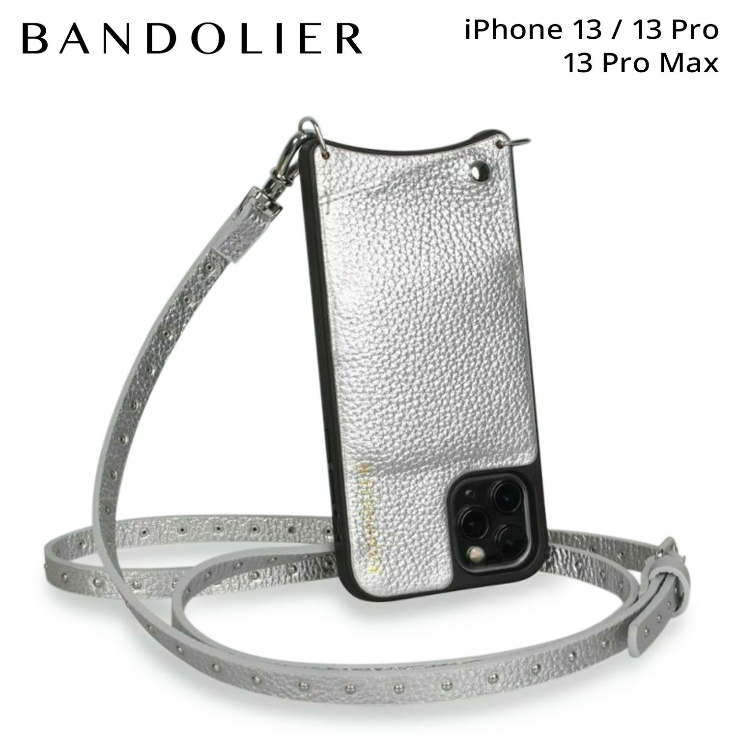 BANDOLIER バンドリヤー iPhone 13 13Pro iPhone 13 Pro Max スマホケース スマホショルダー 携帯 アイフォン ニコル リッチ シルバー メンズ レディース NICOLE RICH SILVER シルバー 10NCL