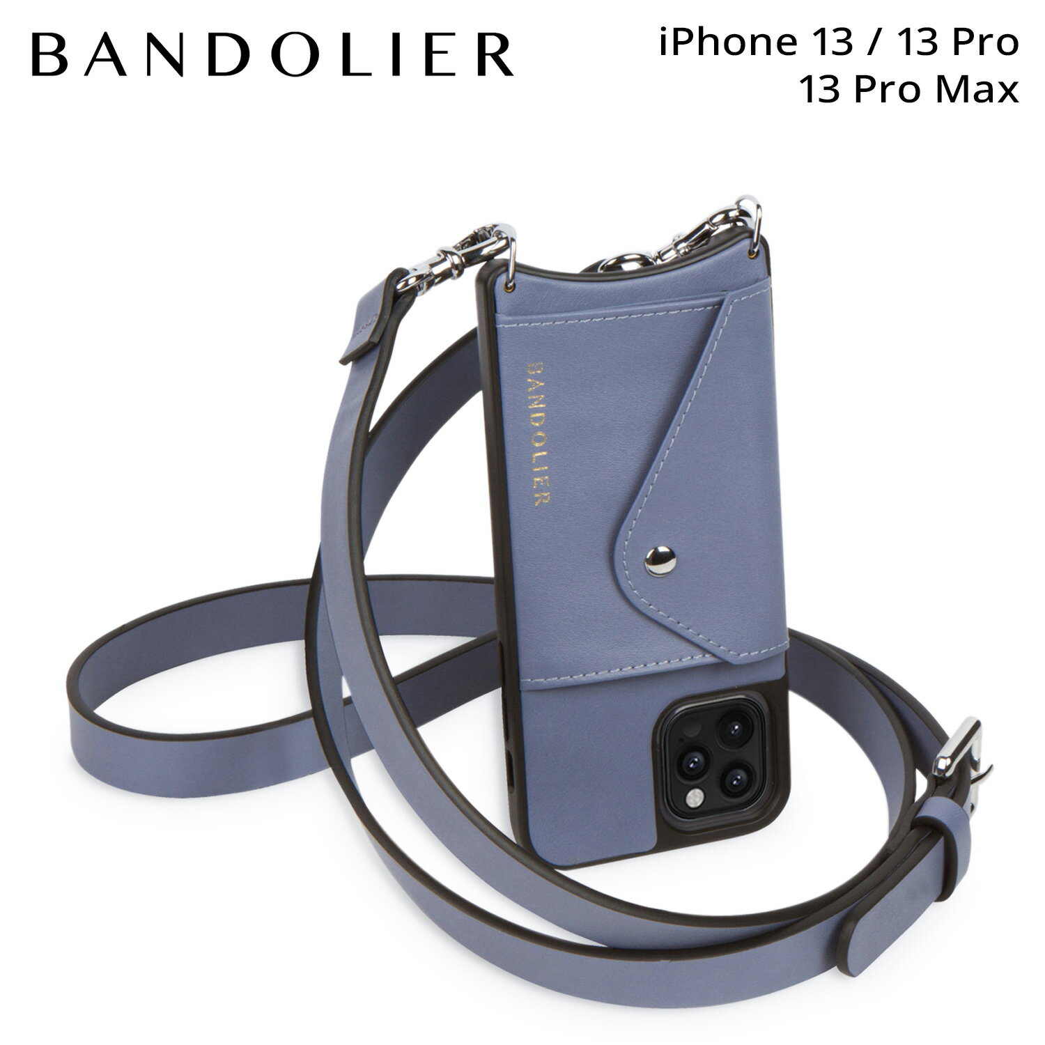 BANDOLIER バンドリヤー iPhone 13 13Pro iPhone 13 Pro Max スマホケース スマホショルダー 携帯 アイフォン ヘイリー サイド スロット ブルー スモーク レディース HAILEY SIDE SLOT BLUE SMOKE ブルー 14HAI