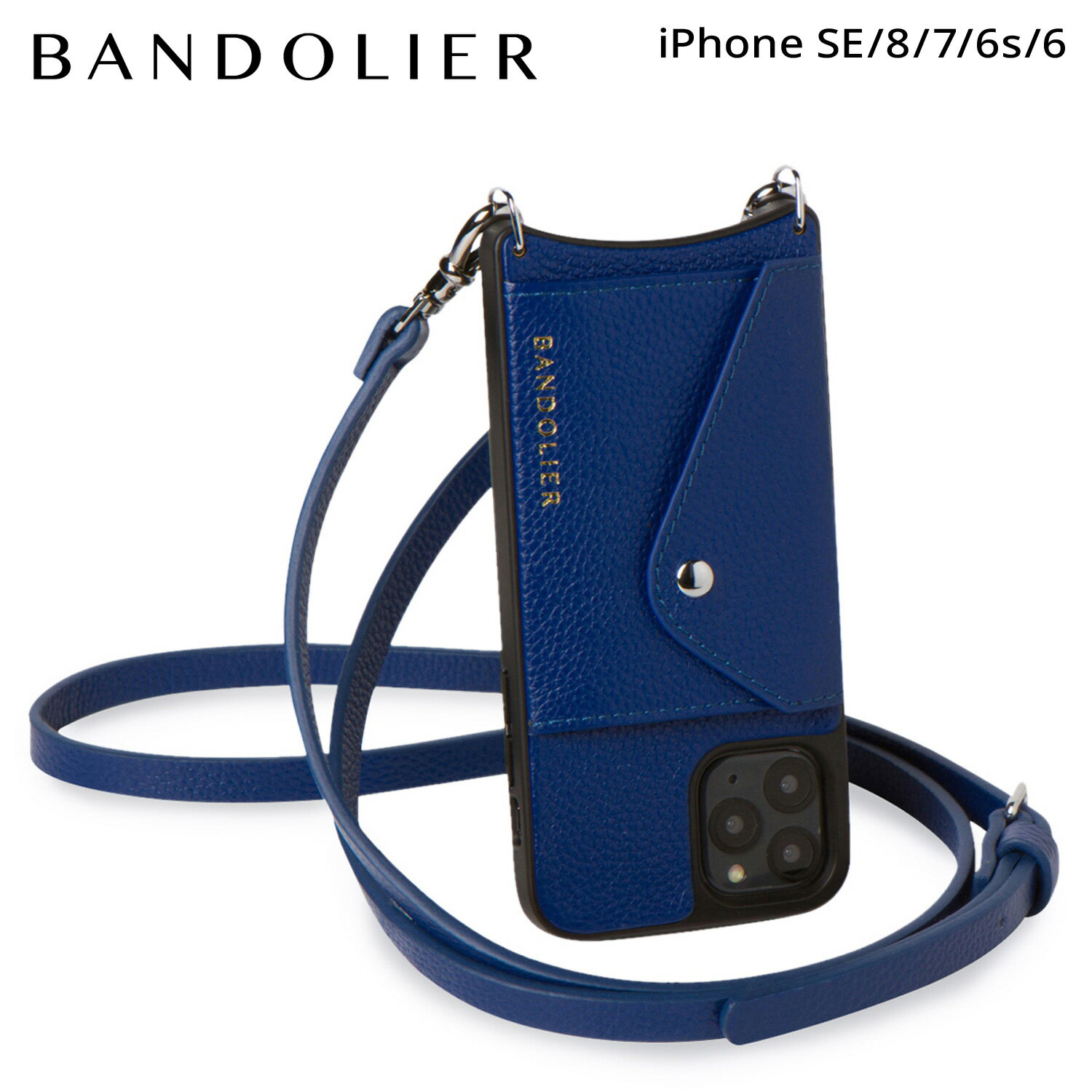 BANDOLIER バンドリヤー iPhone SE SE2 8 iPhone 7 6s スマホケース スマホショルダー 携帯 アイフォン ドナ サイドスロット ロイヤルブルー メンズ レディース DONNA SIDE SLOT ROYAL BLUE ブルー 14DON
