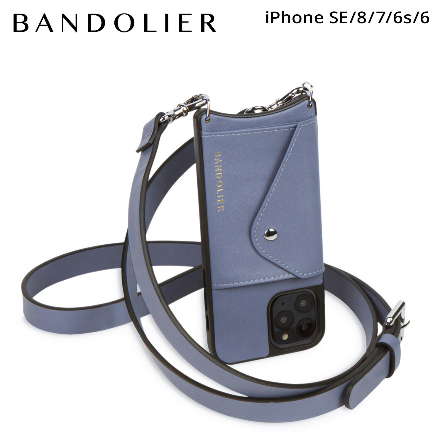 BANDOLIER バンドリヤー iPhone SE SE2 8 iPhone 7 6s スマホケース スマホショルダー 携帯 アイフォン ヘイリー サイド スロット ブルー スモーク メンズ レディース HAILEY SIDE SLOT BLUE SMOKE ブルー 14HADPLS