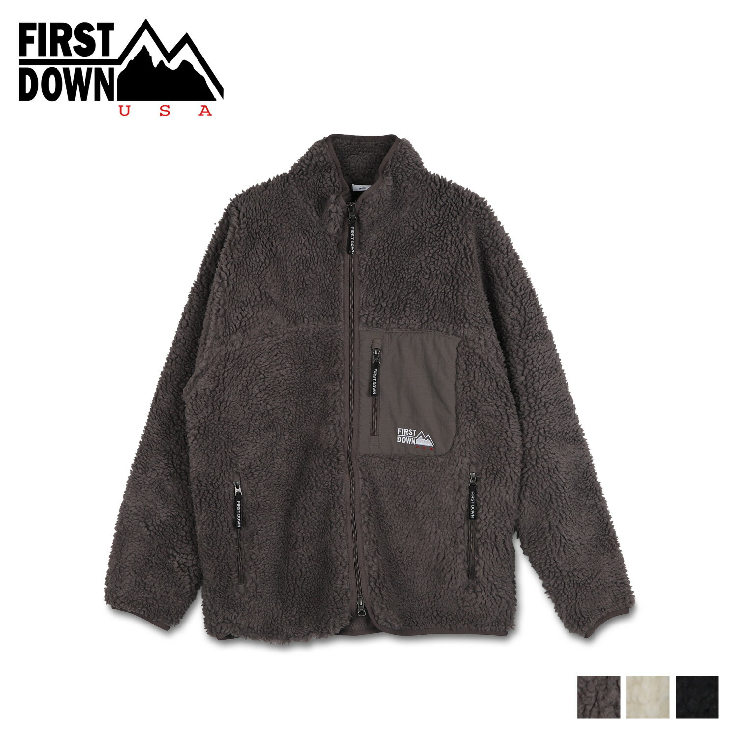 リー ボアジャケット メンズ FIRST DOWN ファーストダウン ジャケット ブルゾン ボア フリース メンズ レディース BOA FLEECE JACKET ブラック ホワイト チャコール グレー 黒 白 F342555C