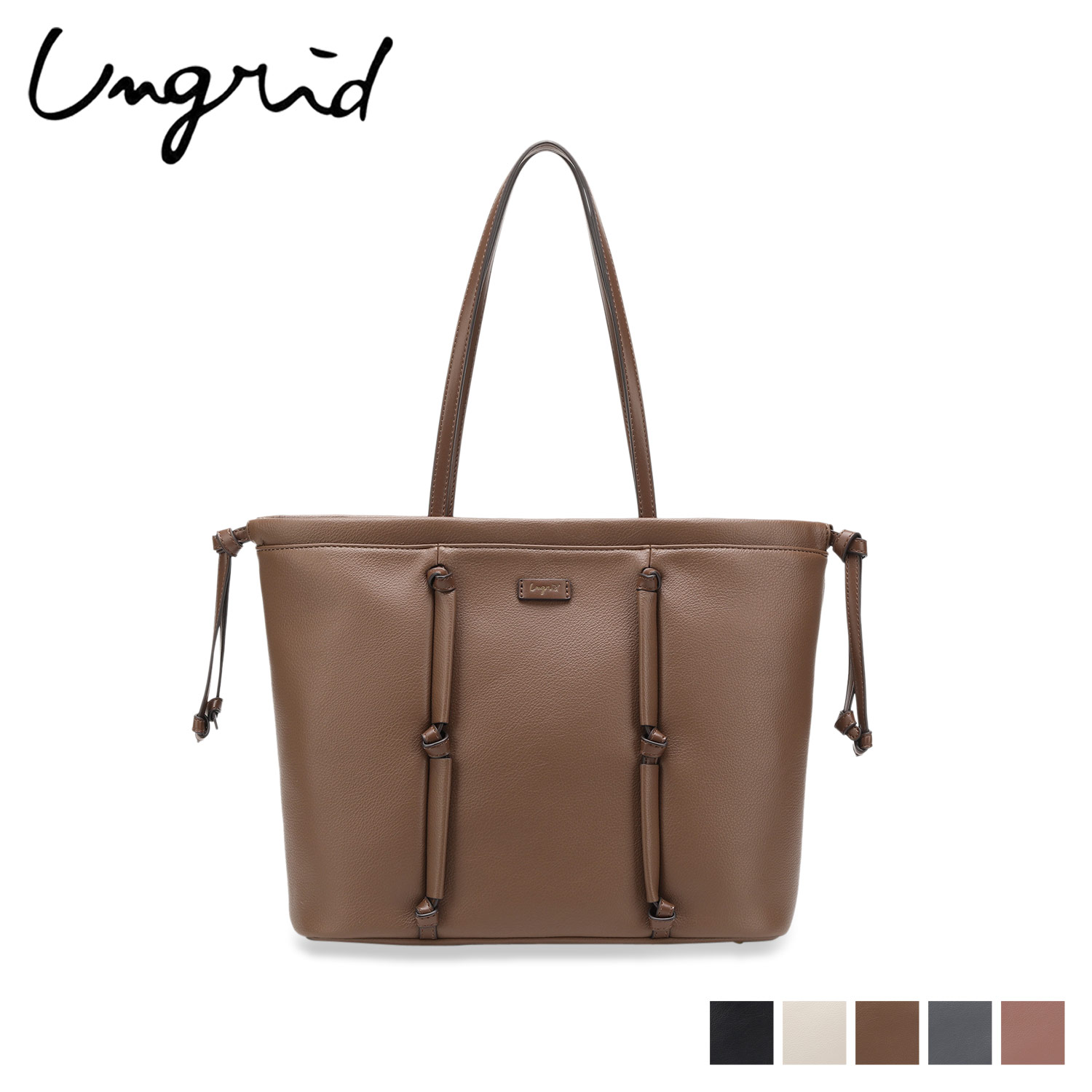 󥰥å Ungrid Хå ȡȥХå ǥ 礭 եʡդ MEDIUM TOTE BAG ֥å ۥ磻 ...
