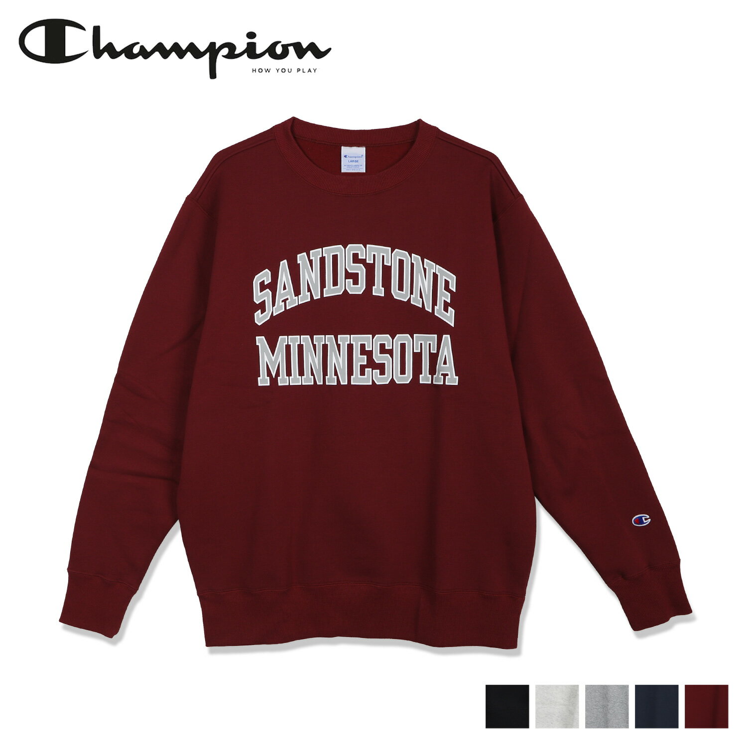 【 最大1000円OFFクーポン 】 チャンピオン Champion トレーナー スウェット メンズ レディース クルーネック CREWNECK SWEATSHIRT ブラック オフ ホワイト グレー ネイビー ワイン レッド 黒 C3-X015のサムネイル