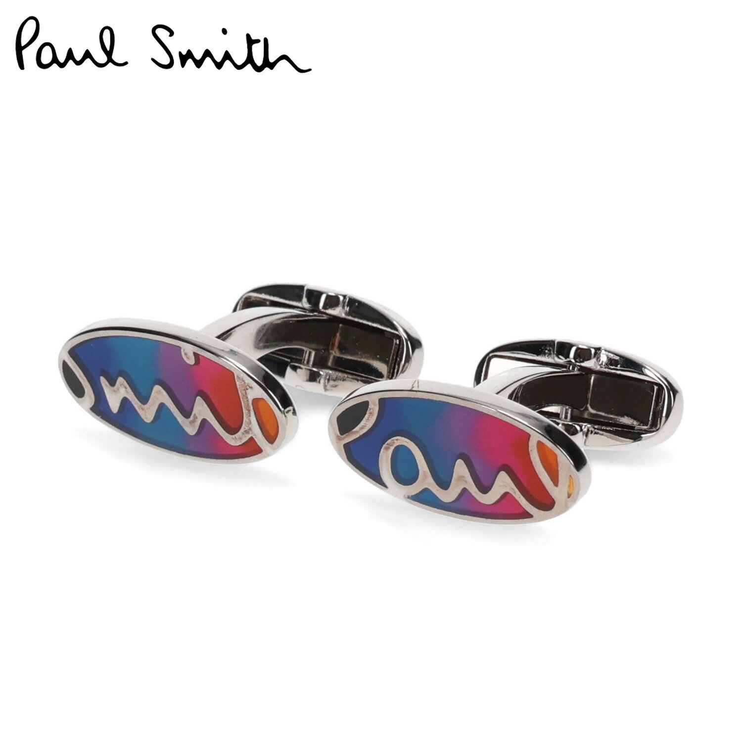ポールスミス Paul Smith カフスボタン カフリンクス メンズ ブランド CUFFLINK OVAL マルチカラー シルバー M1A-CUFF-HOVA...