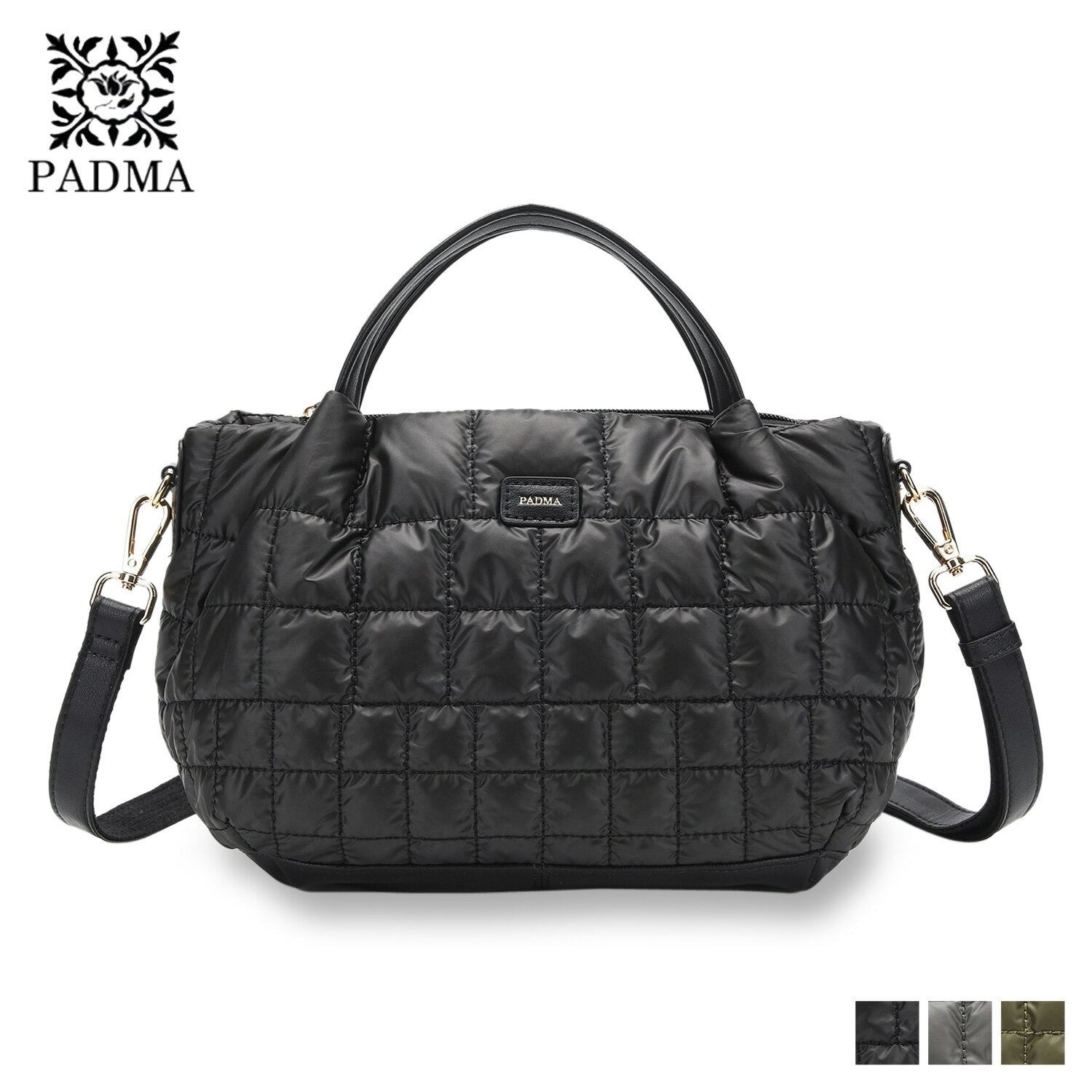 パドマ PADMA ボストンバッグ ショルダーバッグ ミニ レディース キルティング 2WAY MINI BOSTON BAG ブラック グレー カーキ 黒 PAD-30550B