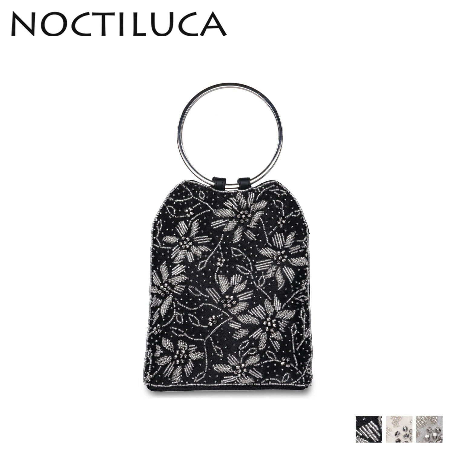 ノクチルカ NOCTILUCA パーティーバッグ ショルダーバッグ ハンドバッグ レディース 2WAY ビーズ 結婚式 ブラック ホワイト グレー 黒 白 778269