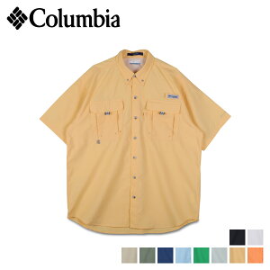 コロンビア Columbia シャツ 半袖 バハマ メンズ BAHAMA II S/S SHIRT ブラック ホワイト ベージュ カーキ ブルー ライトブルー グリーン イエロー オレンジ 黒 白 FM7047