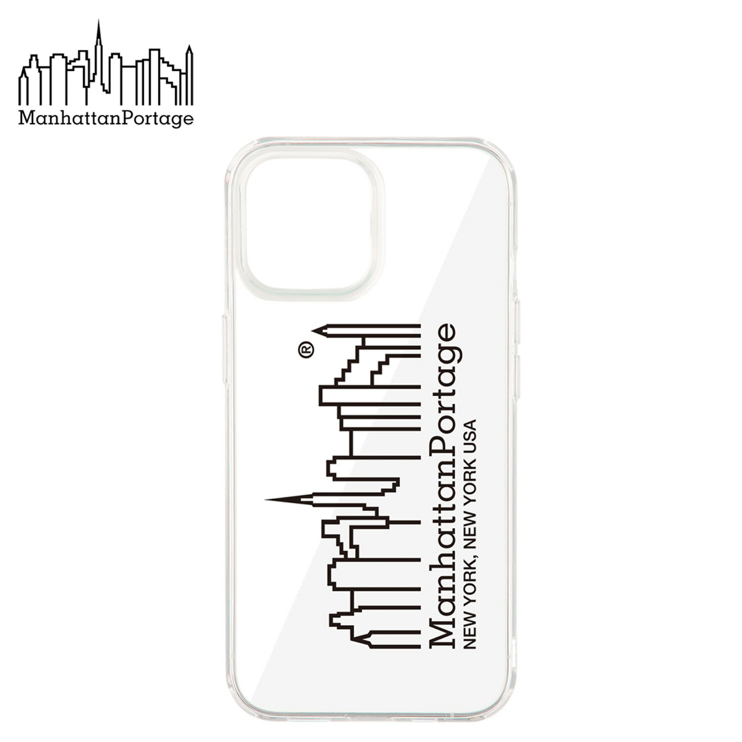 マンハッタンポーテージ Manhattan Portage iPhone 13 mini スマホケース 携帯 アイフォン メンズ レディース 透明 HYBRID CLEAR CASE クリア iP13MINI-HYB-CLEAR-BK 【メール便】