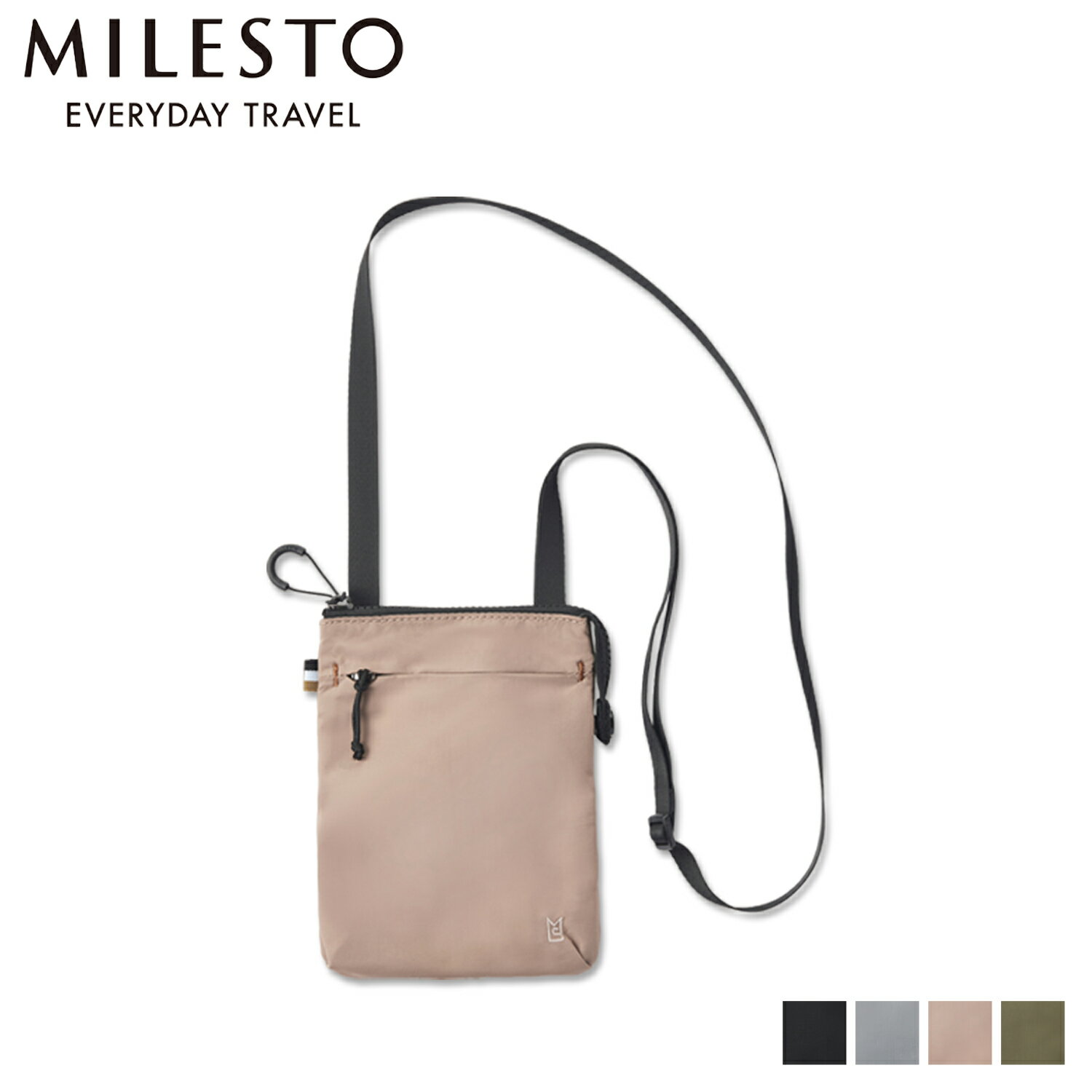 【クーポンで最大1000円OFF！5/16 10:59まで】 ミレスト MILESTO ショルダーバッグ サコッシュ トロット メンズ レディース 1L 斜めがけ 軽量 撥水 防水 TROT ブラック グレー ベージュ 黒 MLS884 母の日