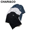  CHARI&CO チャリアンドコー Tシャツ 半袖 メンズ CORE CHEST OG SCRIPT LOGO TEE ブラック ホワイト ネイビー 黒 白