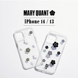 【クーポンで最大1000円OFF！5/16 10:59まで】 MARY QUANT マリークワント iPhone 14 13 スマホケース 携帯 アイフォン レディース クリア 透明 マリクワ RANDOM DAISY HYBRID CLEAR CASE ブラック ホワイト 黒 白 IP14-MQ11-12 母の日