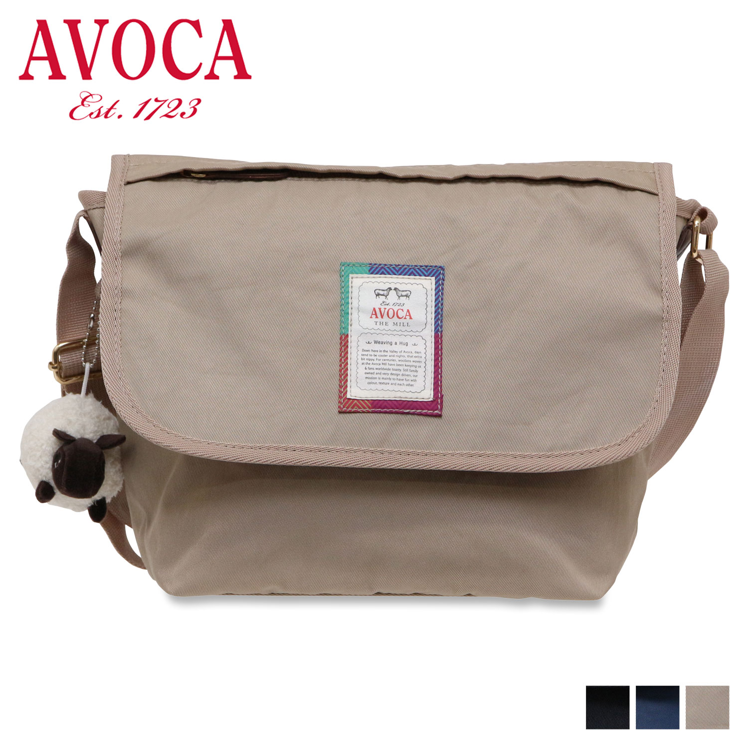 楽天スニークオンラインショップ【クーポンで最大1000円OFF！5/16 10:59まで】 AVOCA アヴォカ ショルダーバッグ メッセンジャーバッグ フラップ メンズ レディース 斜めがけ FLAP SHOULDER BAG ブラック ネイビー ベージュ 黒 AC-008 母の日