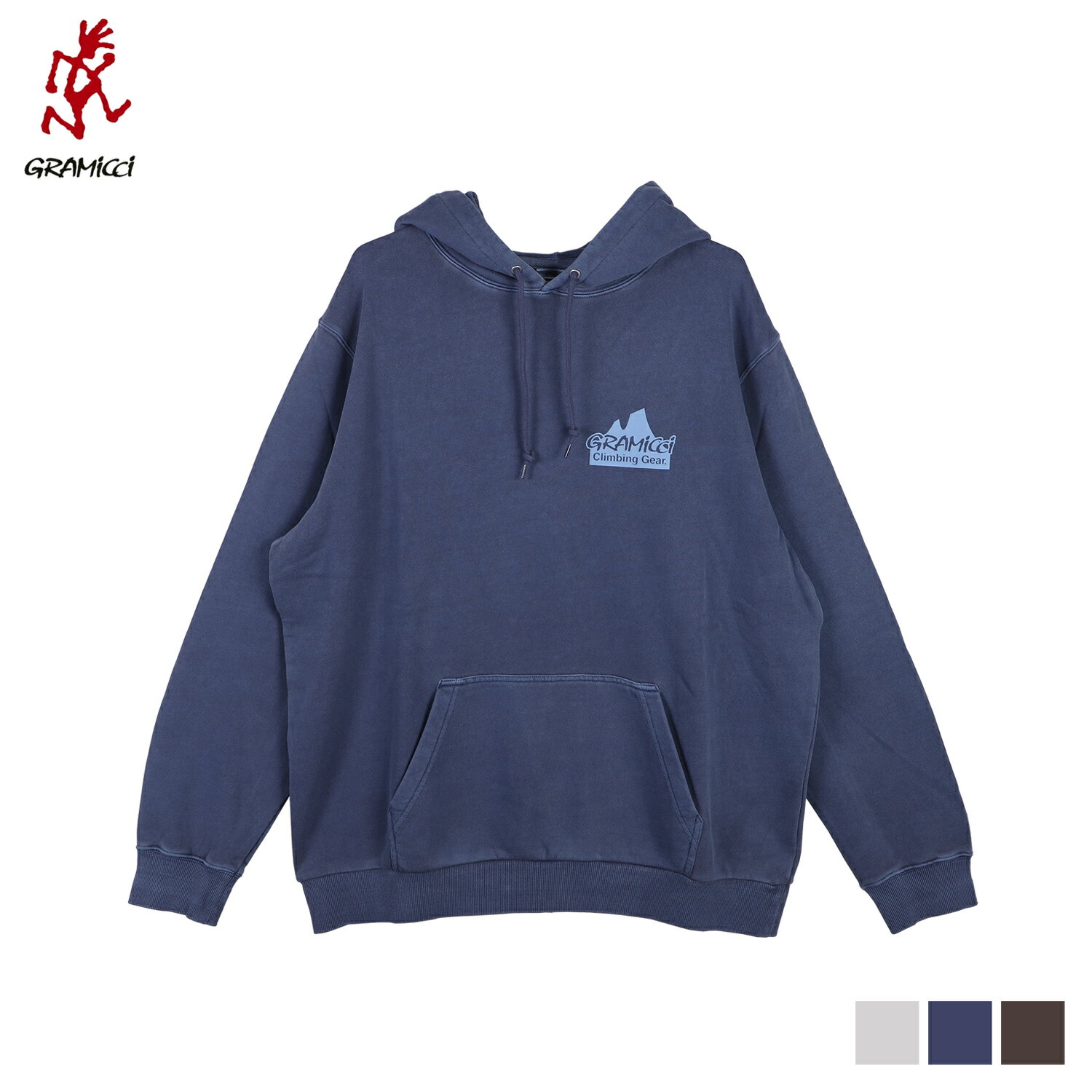  GRAMICCI グラミチ パーカー スウェット プルオーバー メンズ CLIMBING GEAR HOODIE SWEATSHIRT グレー ネイビー ブラウン G3FU-J078