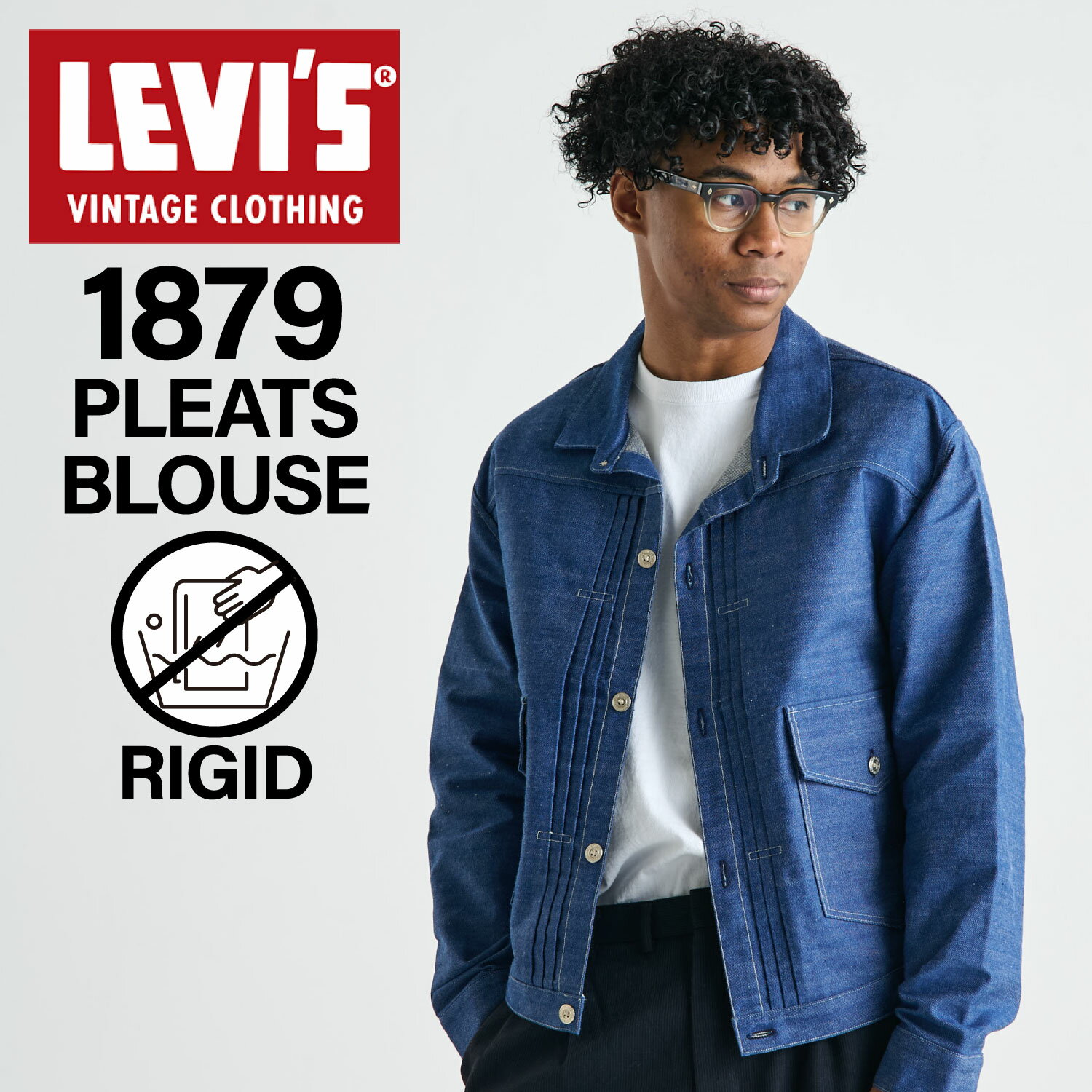 楽天スニークオンラインショップリーバイス ビンテージ クロージング LEVIS VINTAGE CLOTHING デニムジャケット ジージャン Gジャン アウター メンズ ノンウォッシュ 1879 PLEATED BLOUSE インディゴ A4395-0000