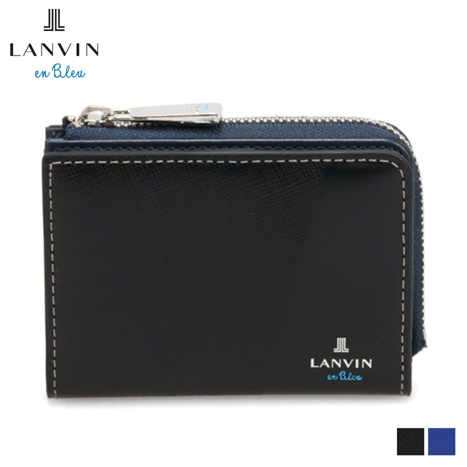 ランバンオンブルー LANVIN en Bleu パスケース カードケース ID 定期入れ 財布 小銭入れ コインケース パーシャル メンズ レディース L字ファスナー PARTIAL ブラック ブルー 黒 555612