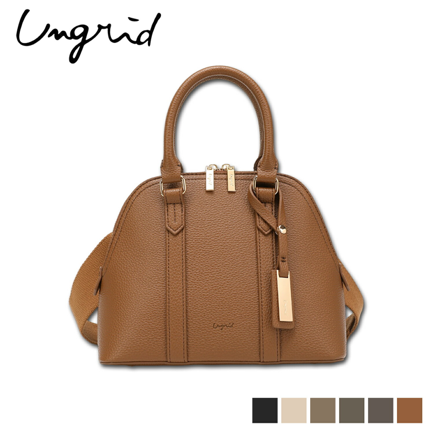 アングリッド Ungrid バッグ ショルダーバッグ ハンドバッグ レディース 斜め掛け 軽量 小さめ WIDE SHOULDER HANDBAG ブラック アイボリー グレージュ カーキ ダーク ブラウン ブラウン 52880B