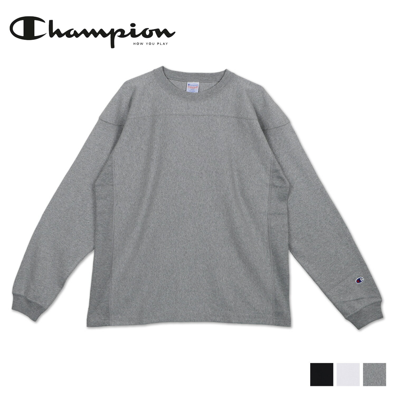 チャンピオン Champion リバースウィーブ Tシャツ 長袖 ロンT カットソー メンズ 無地 REVERSE WEAVE LONG SLEEVE T-SHIRT ブラック ホワイト グレー 黒 白 C3-Y414