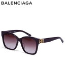 バレンシアガ BALENCIAGA サングラス メンズ レディース アジアンフィット UVカット SUNGLASSES パープル BB0102SA-006