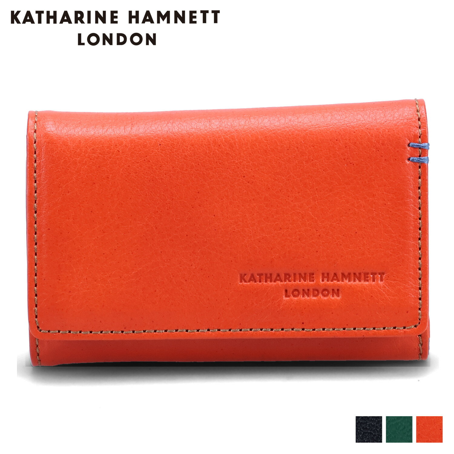 キャサリンハムネットロンドン 小銭入れ レディース キャサリンハムネット ロンドン KATHARINE HAMNETT LONDON キーケース キーホルダー 財布 小銭入れ ミネラル メンズ レディース 4連 本革 MINERAL ブラック グリーン オレンジ 黒 490-50700