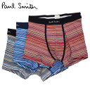 楽天スニークオンラインショップポールスミス Paul Smith ボクサーパンツ 下着 3枚セット インナー アンダーウェア メンズ 前閉じ ストライプ メンズ下着 男性 MEN TRUNK 3 PACK マルチ M1A 914C A3PCKP 1A