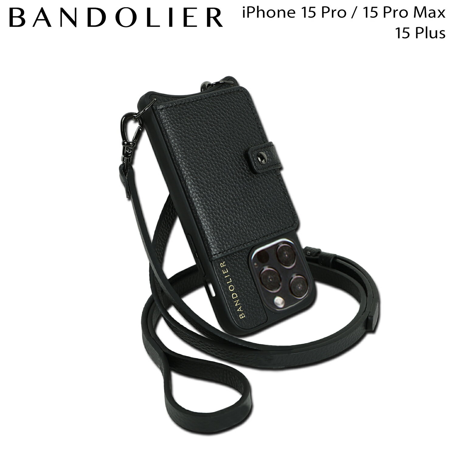 BANDOLIER バンドリヤー iPhone15 iPhone 15Pro iPhone 15 Pro Max iPhone 15 Plus スマホケース スマホショルダー 携帯 アイフォン メンズ レディース MILA MagSafe PEWTER ブラック 黒 18MIL