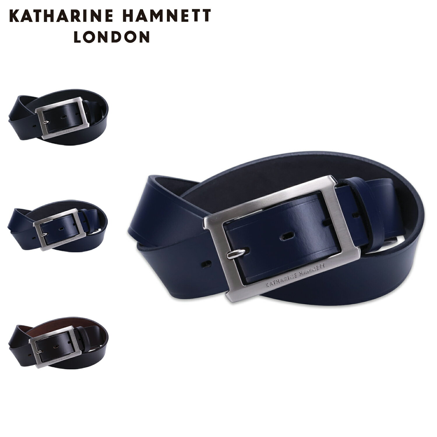 キャサリンハムネット ロンドン KATHARINE HAMNETT LONDON ベルト レザーベルト メンズ 本革 ビジネス LEATHER BELT ブラック ネイビー ダーク ブラウン 黒 5070123