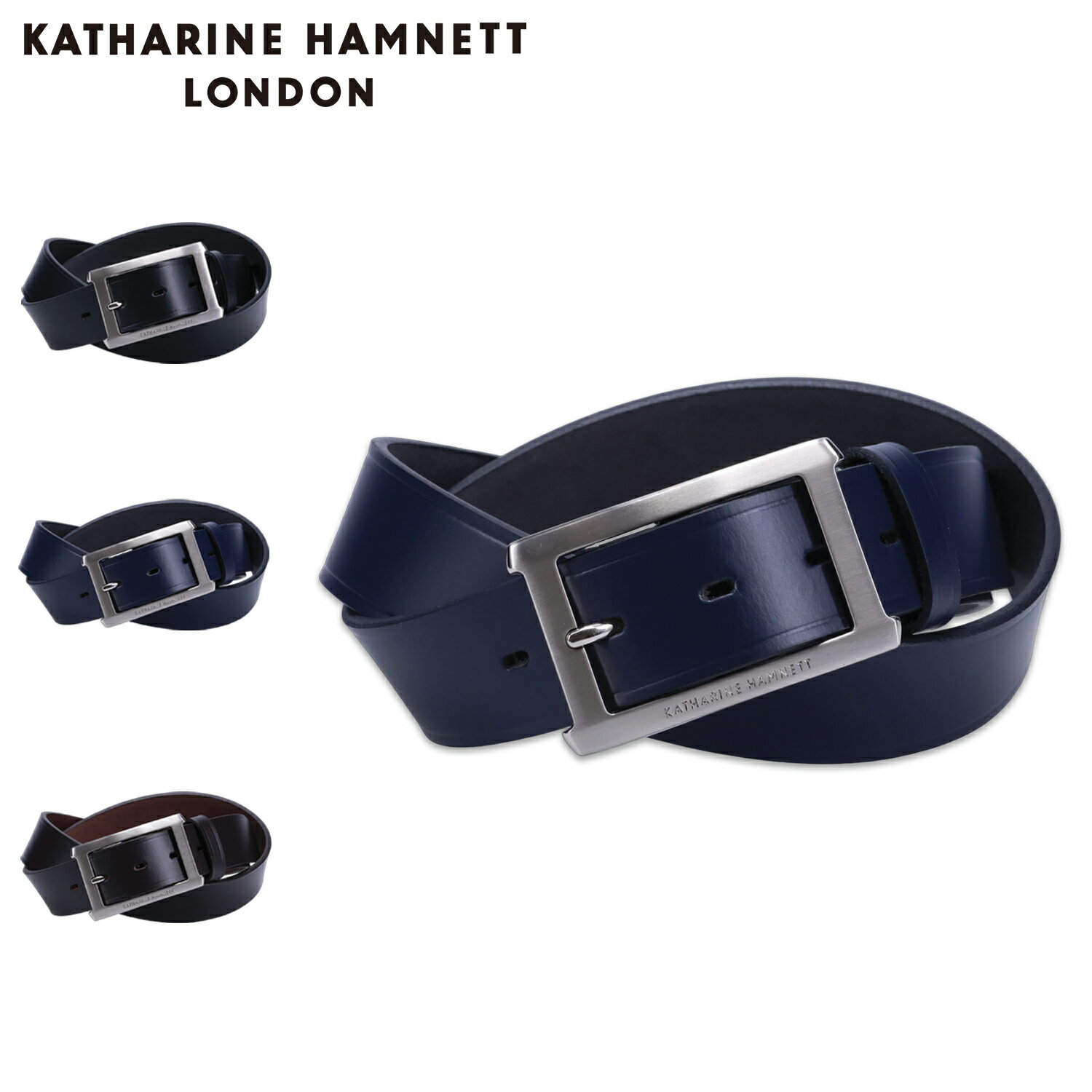 レザーベルト キャサリンハムネット ロンドン KATHARINE HAMNETT LONDON ベルト レザーベルト メンズ 本革 ビジネス LEATHER BELT ブラック ネイビー ダーク ブラウン 黒 5070123