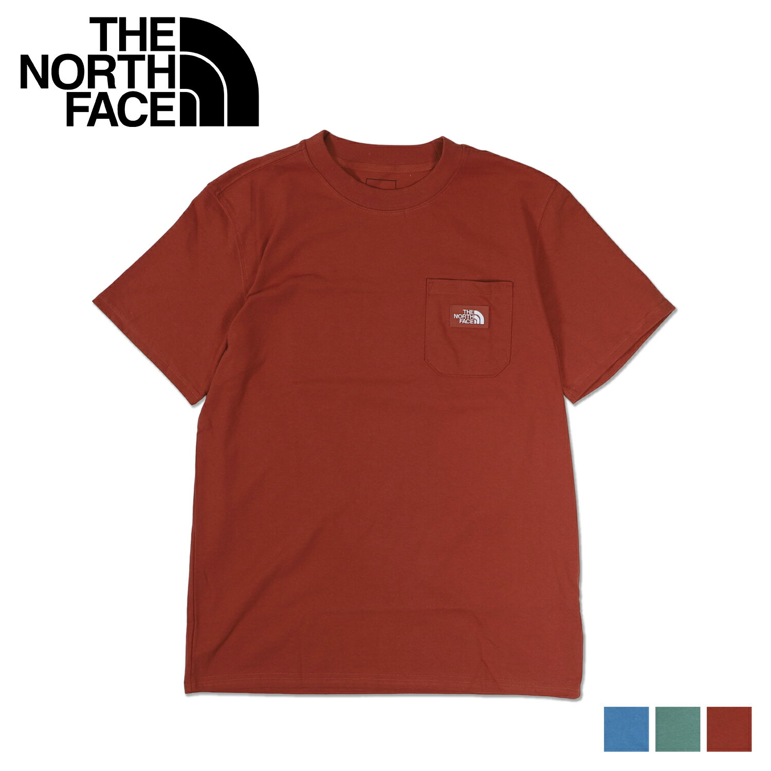 【クーポンで最大1000円OFF！5/16 10:59まで】 ノースフェイス THE NORTH FACE Tシャツ 半袖 メンズ ポケット 無地 M SS HERITAGE PATCH POCKET TEE ブルー グリーン オレンジ NF0A812E