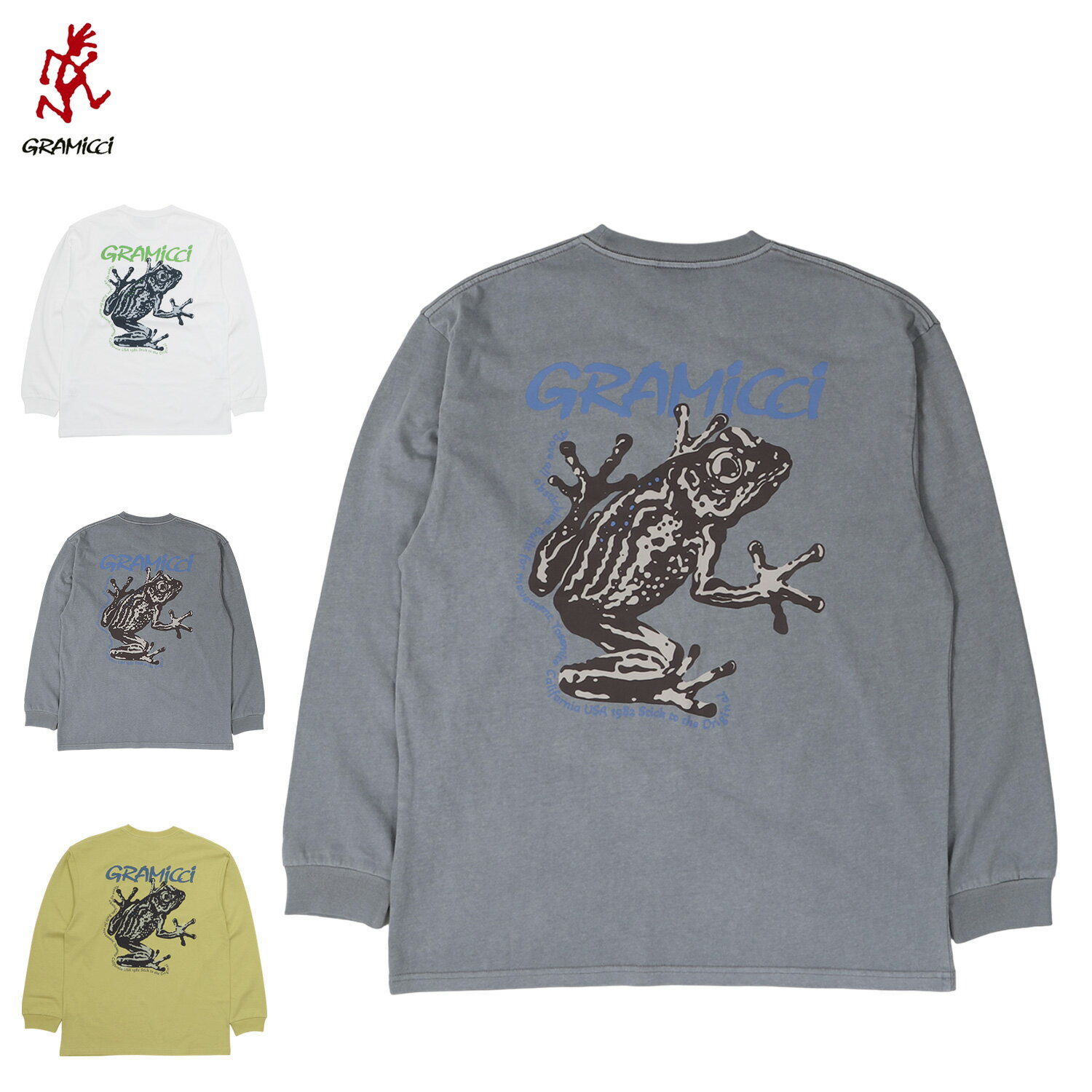 グラミチ GRAMICCI Tシャツ 長袖 ロンT カットソー クライミング ギア メンズ レディース CLIMBING GEAR L/S TEE ホワイト グレー イエロー 白 G4SU-T080