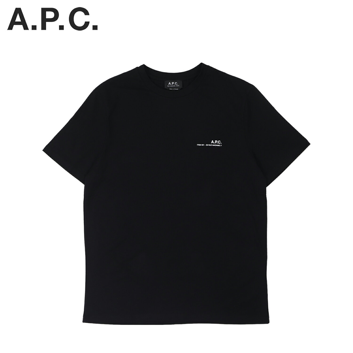 A.P.C. アーペーセー Tシャツ 半袖 メンズ ITEM ブラック 黒