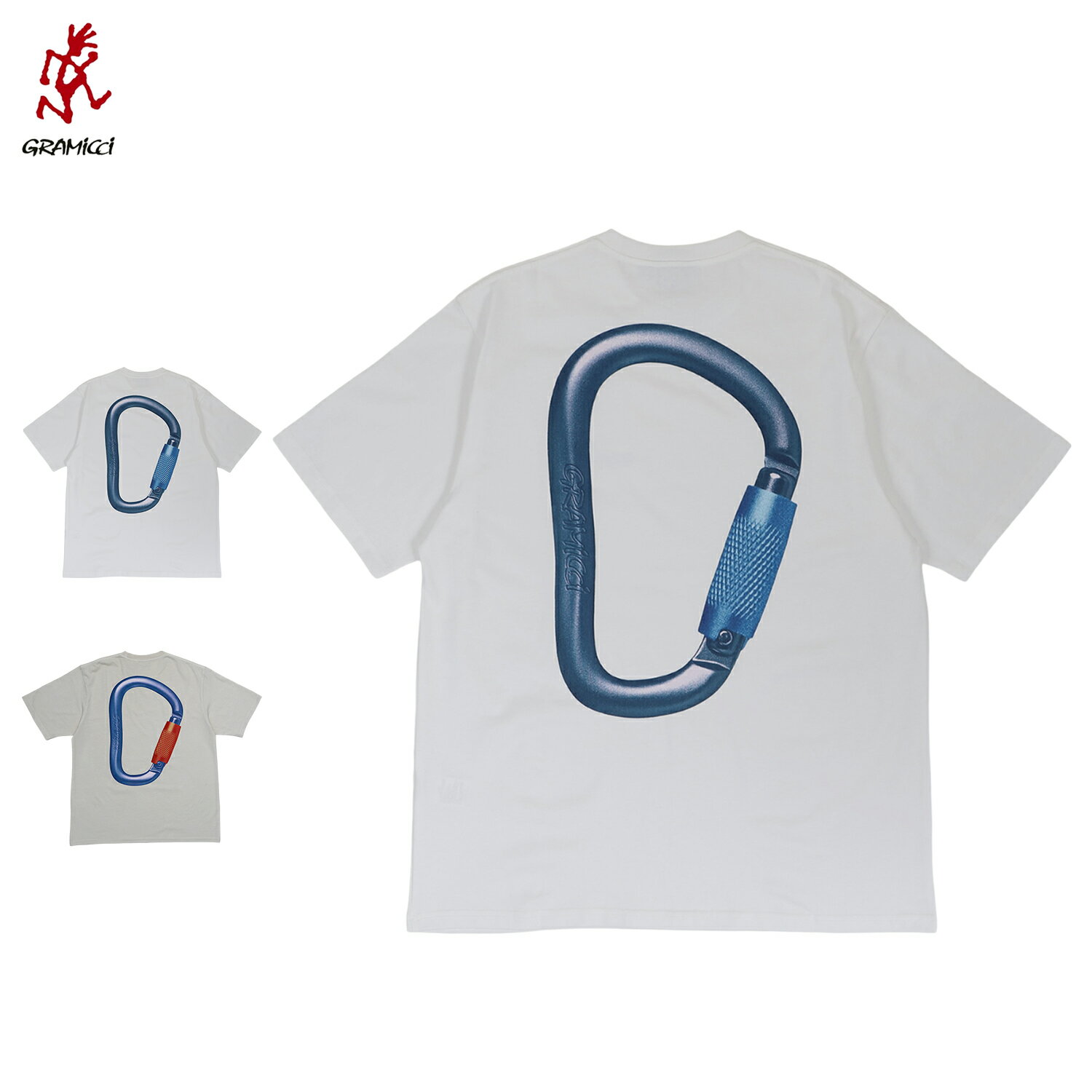 GRAMICCI グラミチ Tシャツ 半袖 カラビナ メンズ CARABINER TEE ホワイト グレー 白 G4SU-T074