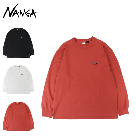 NANGA ナンガ Tシャツ 長袖 ロンT カットソー メンズ ECO HYBRID BOX LOGO L/S TEE ブラック ホワイト オレンジ 黒 白