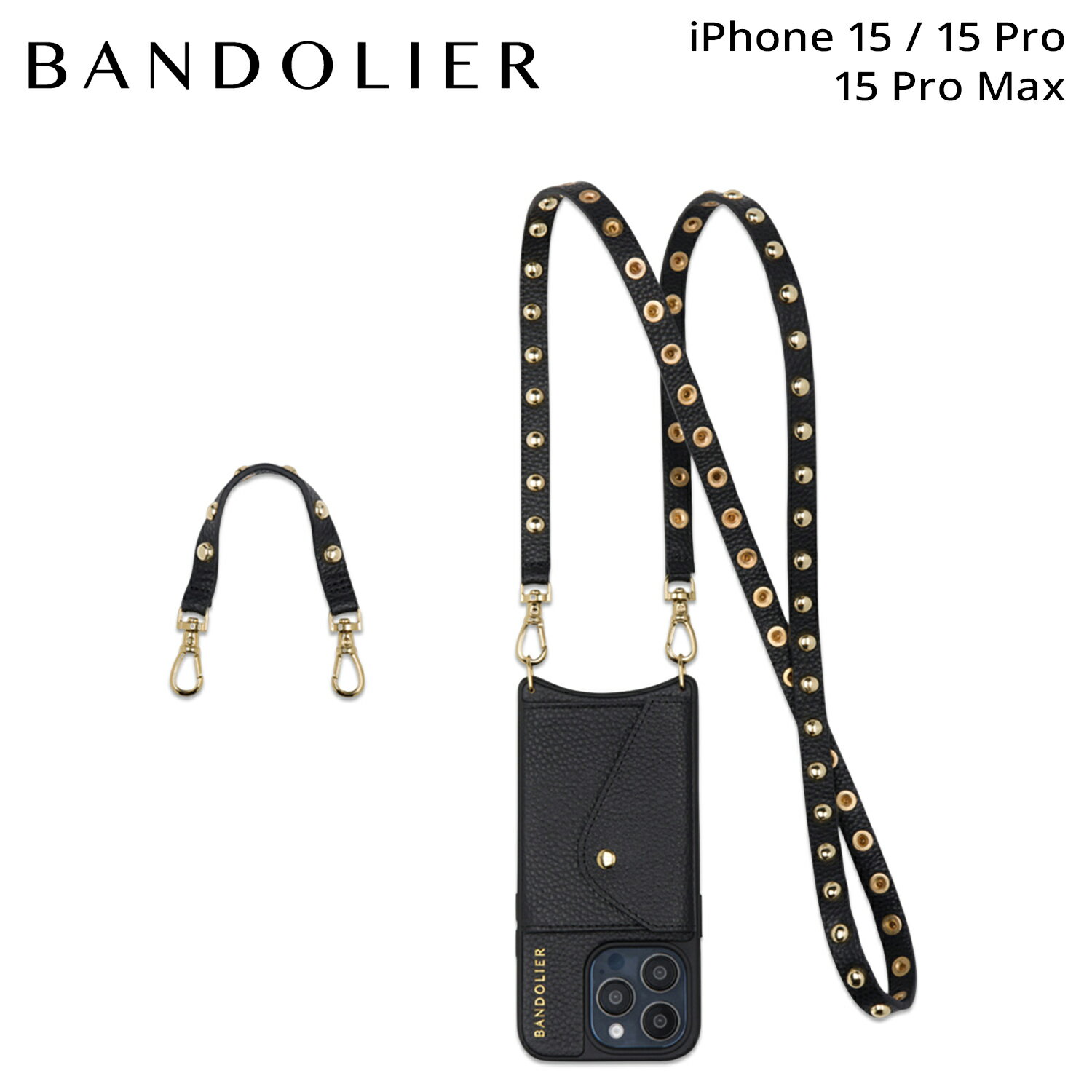 BANDOLIER バンドリヤー iPhone15 iPhone 15Pro iPhone 15 Pro Max スマホケース スマホショルダー 携帯 アイフォン バンドレット セット メンズ レディース ANNIE BANDOLET SET ブラック 黒 14ANI