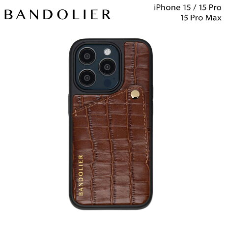 BANDOLIER バンドリヤー iPhone 15 iPhone 15Pro iPhone 15 Pro Max スマホケース スマホショルダー 携帯 アレックス クロック メンズ レディース ALEX CROC BROWN ブラウン 60ALX