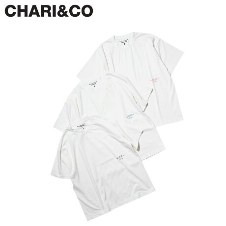 CHARI&CO チャリアンドコー Tシャツ 半袖 メンズ LOCATION LOGO WHITEOUT COOLER TEE ブラック ホワイト レッド ブルー 黒 白