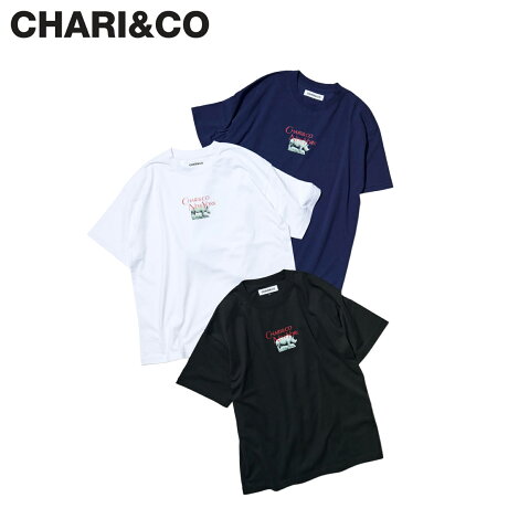 CHARI&CO チャリアンドコー Tシャツ 半袖 メンズ RHINO TEE ブラック ホワイト パープル 黒 白