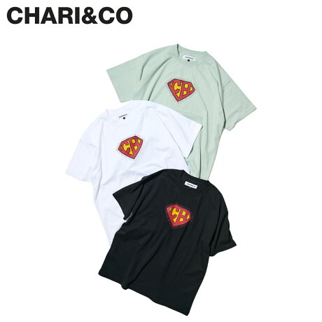 CHARI&CO チャリアンドコー Tシャツ 半袖 メンズ CHARI HERO TEE ブラック ホワイト グリーン 黒 白