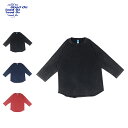 Good On グッドオン Tシャツ 7分袖 ラグラン カットソー ロンT 長袖 メンズ VINTAGE DYE BASEBALL TEE ブラック ネイビー レッド 黒 GOLT-601VD