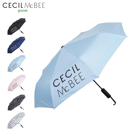 セシルマクビーグリーン CECIL McBEE green 折りたたみ傘 軽量 晴雨兼用 自動開閉 日傘 レディース 完全遮光 遮蔽 UVカット 紫外線対策 ブラック ネイビー ブルー ピンク 黒 CGS2350UM