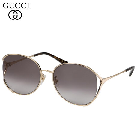 グッチ GUCCI サングラス メンズ レディース アジアンフィット UVカット 紫外線対策 SUNGLASSES ゴールド GG0650SK-002