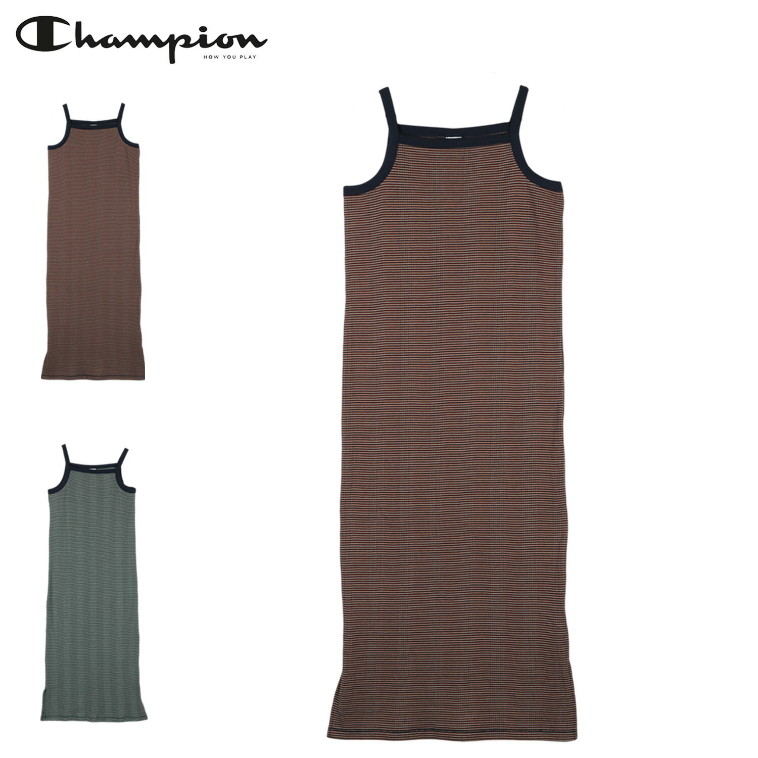 チャンピオン Champion ワンピース キャミワンピース レディース ボーダー BORDER ONEPIECE DRESS ネイビー グリーン CW-Z324