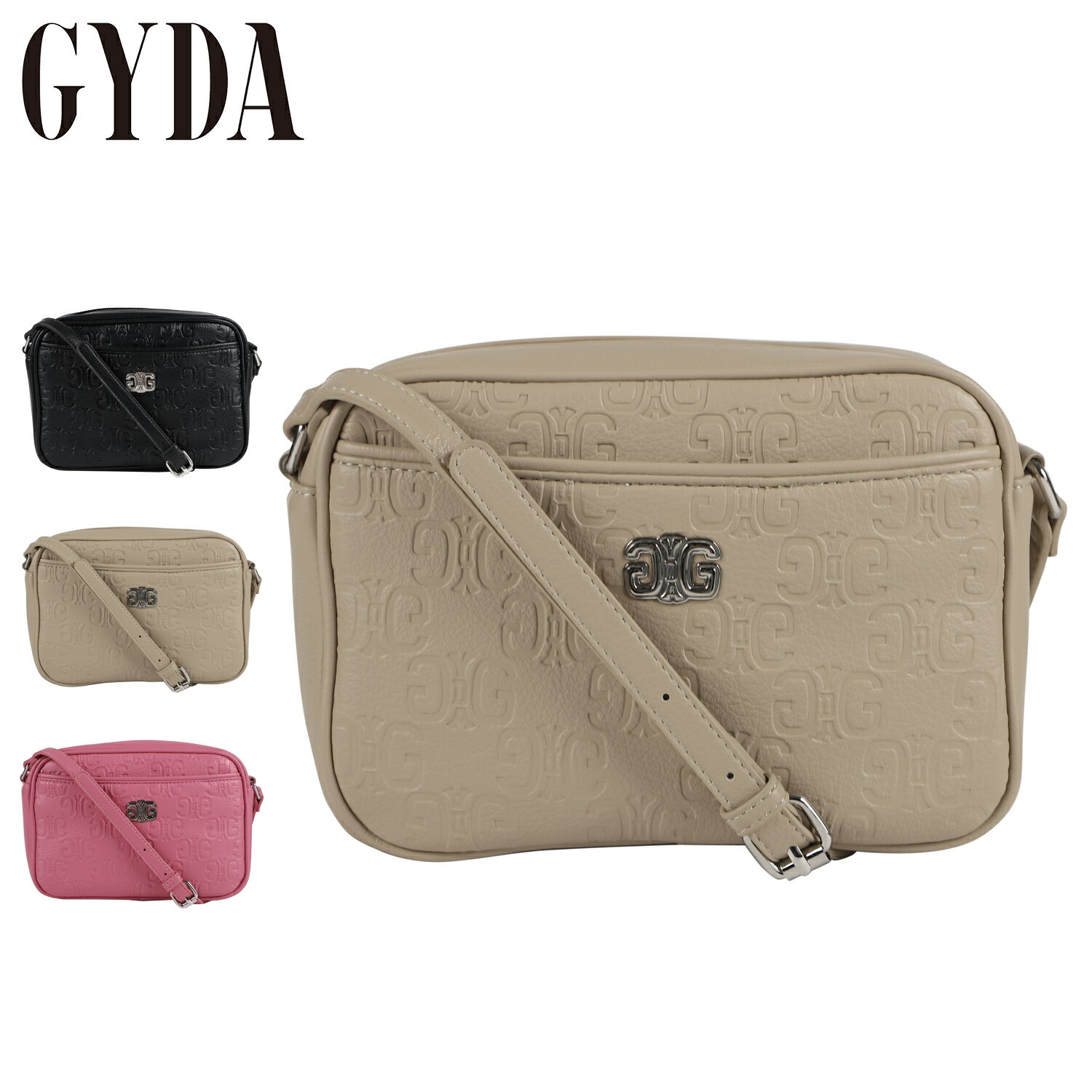 【最大1000円OFFクーポン発行中】 GYDA ジェイダ ショルダーバッグ レディース 斜めがけ SHOULDER BAG EMBOSS ブラック ベージュ ピンク 黒 GY-B215のサムネイル
