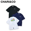  CHARI&CO チャリアンドコー Tシャツ 半袖 メンズ KJI SKYLINE TEE ブラック ホワイト パープル 黒 白