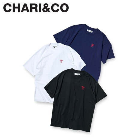 CHARI&CO チャリアンドコー Tシャツ 半袖 メンズ PIZZARAT EMBROIDERY TEE ブラック ホワイト パープル 黒 白