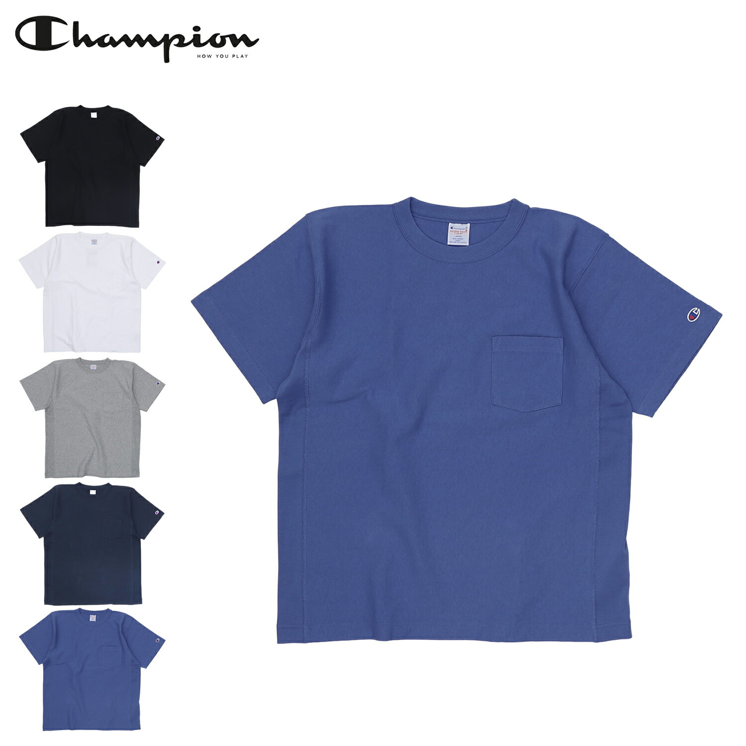 【クーポンで最大1000円OFF！5/16 10:59まで】 チャンピオン Champion Tシャツ 半袖 リバースウィーブ ショートスリーブ ポケット メンズ レディース REVERSE WEAVE SHORT SLEEVE POCKET T-SHIRT ブラック ホワイト グレー ネイビー ブルー 黒 白 C3-Z319