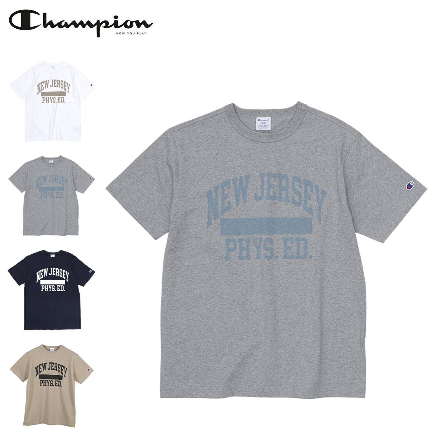 【クーポンで最大1000円OFF！5/16 10:59まで】 チャンピオン Champion Tシャツ 半袖 ショートスリーブ メンズ SHORT SLEEVE T-SHIRT ホワイト グレー ネイビー ベージュ 白 C3-Z349